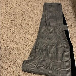 Plaid High-Waisted Pants